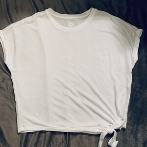 RBX White Short Sleeve T-Shirt with Waist Tie • Size Large • EUC